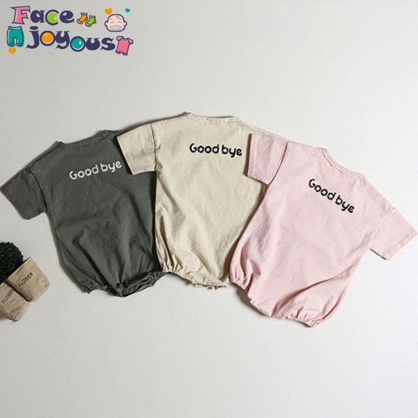 

newborn boys girls bodysuits outfit costume hello-goodbye letter bodysuit infant kids clothes jumpsuit 0-3t baby clothing 210413, White