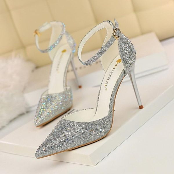 

dress shoes classic high heels women's spring summer sandals ladies woman nightclub wedding bridal pointed, Black