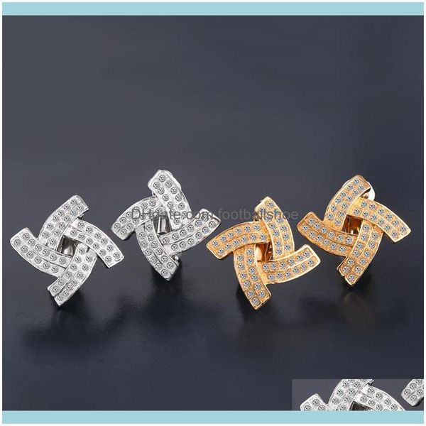 

stud jewelrydesigners japanese and korean classic lady earrings earclip exquisite aessories erq60 drop delivery 2021 vhgei, Golden;silver