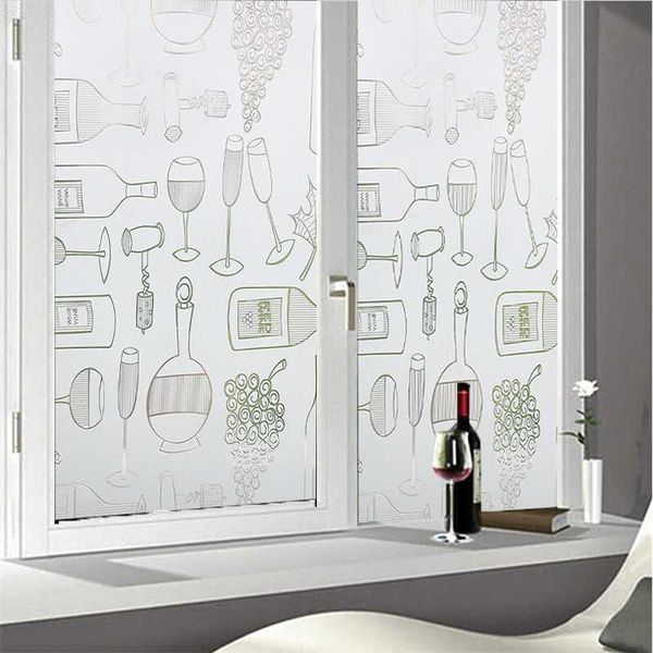 

window stickers decorative privacy film frosted non-adhesive static cling sticker anti uv glass for home kitchen