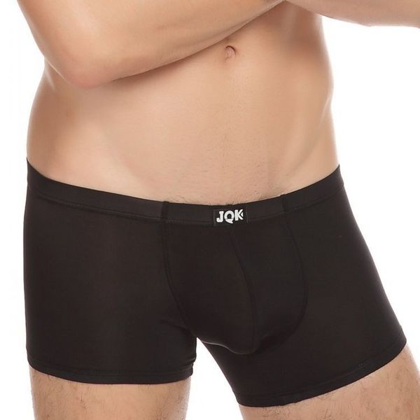

u men's high elastic convex seamless ice low waist ultra thin large boxer 309 fun underwear, Black;white
