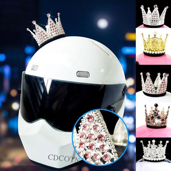 

motorcycle helmets diy helmet crown rhinestone motocross full face off road decoration accessories stickers cosplay car styling