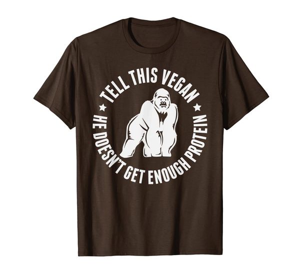 

tell this vegan he does not get enough protein t-shirt, White;black