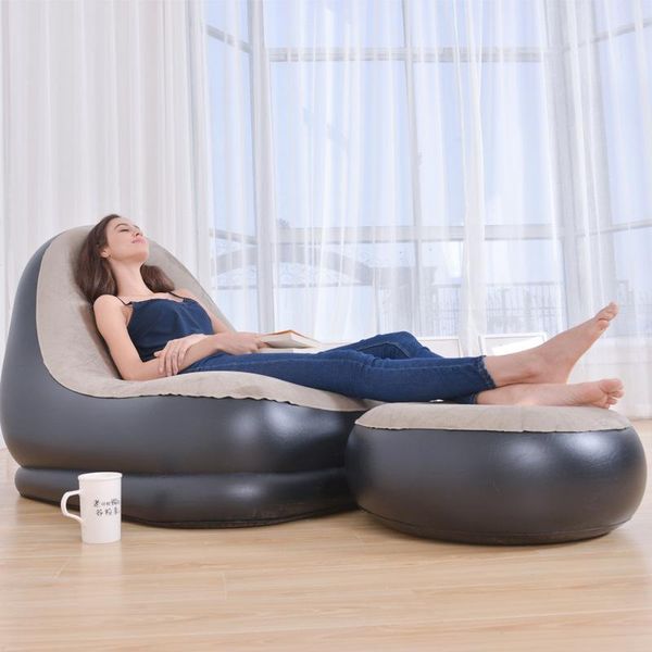 

outdoor pads net celebrity lazy sofa inflatable foldable recliner single and double flocking suit gift bed with pedal comfort combination