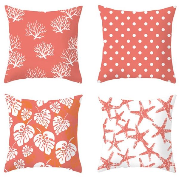 

pillow case coral cushion cover starfish stripe print still sofa home decoration
