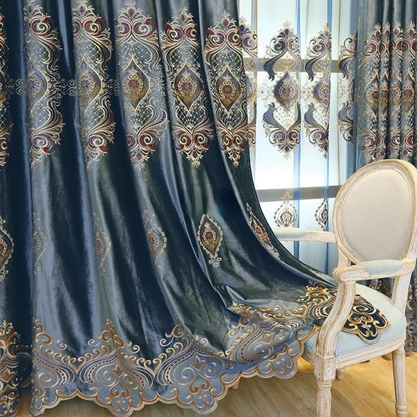 

curtain & drapes european-style luxury curtains for living room and bedroom full blackout embroidered bay window french