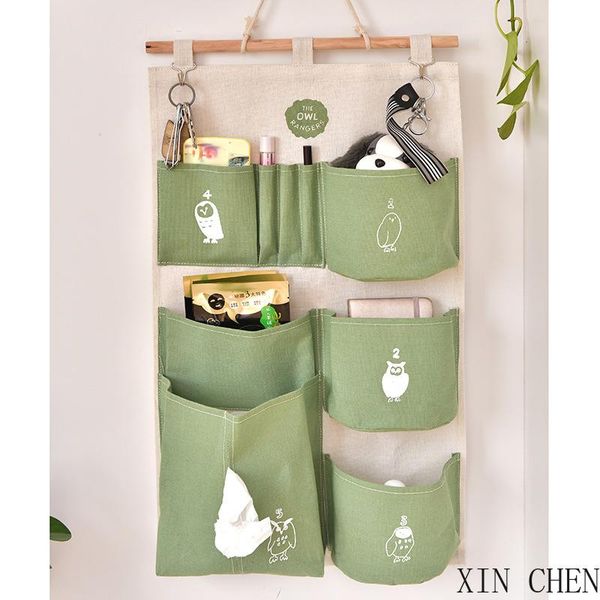 

storage bags bedroom bathroom organizer container saving space 9 pockets home wall hanging canvas door bag
