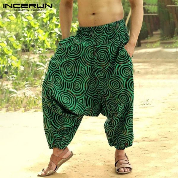 

Men's Pants Punk Harem Hmong Baggy Hiphop Men Feminina Trousers Wide Legs Ethnic Casual Cross-pants Loose Jogger Hombre LZMF, Black