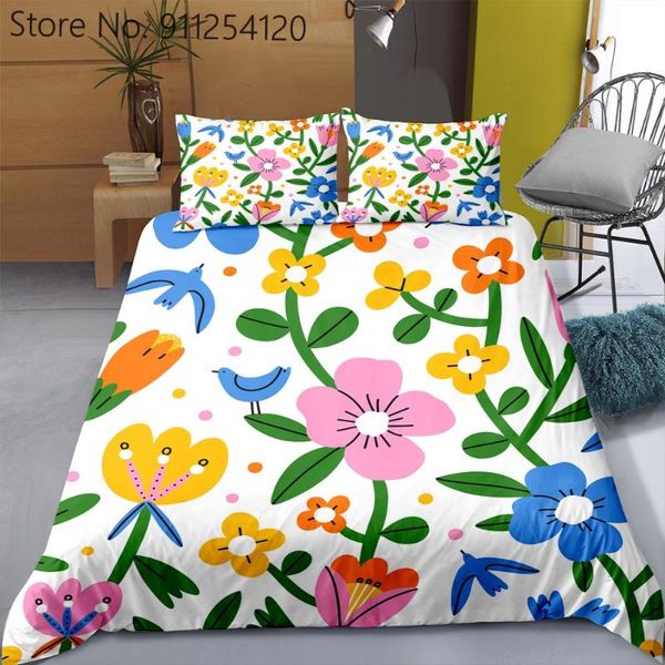 

bedding sets beautiful flower girls set daisy sunflower printing cartoon gift bed comforter/quilt cover  king size duvet