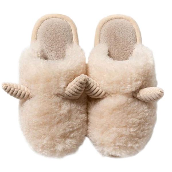 

ladies winter home slippers non-slip soft warm bedroom couple, Black