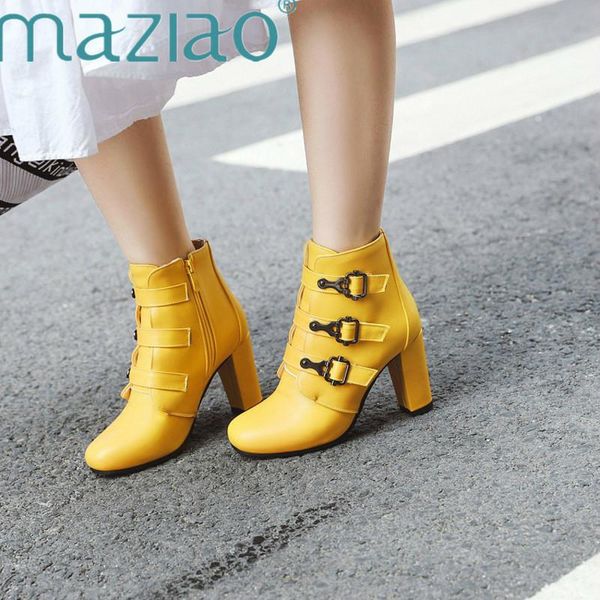 

boots sweet square toe autumn winter ankle female fashion zip motorcycle women ladies high heels shoes woman maziao, Black