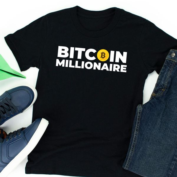 

bitcoin millionaire shirt millionÃ¤r bÃ¶rse stock exchange krypto crypto stock tee, White;black