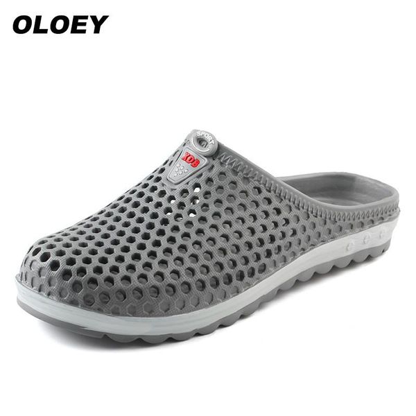 

slippers 2021 summer eva massage sandals men fashion hollow out breathable beach flip flops, Black