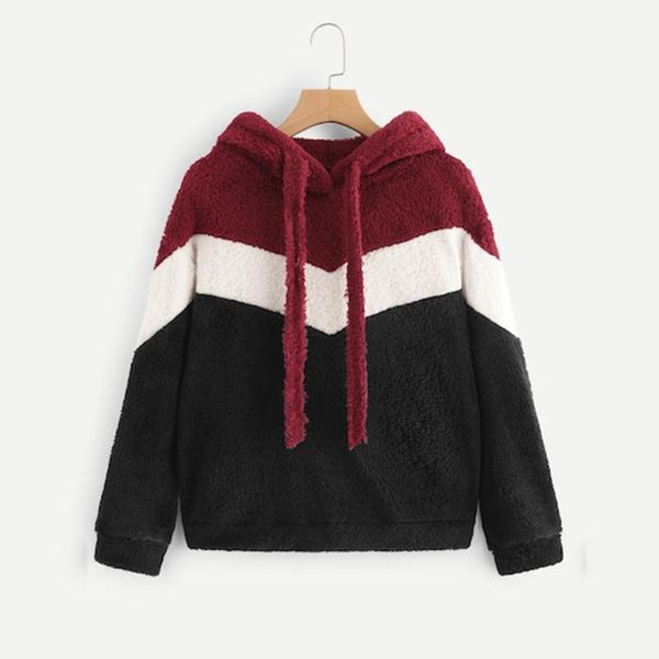 

women's hoodies & sweatshirts autumn sweatshirt thickening coat fashion women casual loose long sleeve splice strappy hooded, Black
