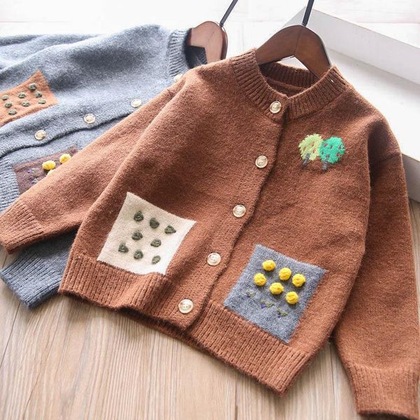 

pullover baby girls knit sweater cardigan autumn 2021, Blue