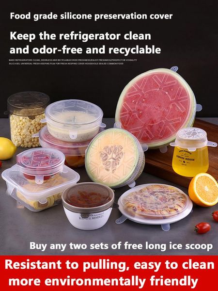 

food savers & storage containers restaurant kitchen silicone lid microwave oven heated bowl seal grade household continuous use of stretch