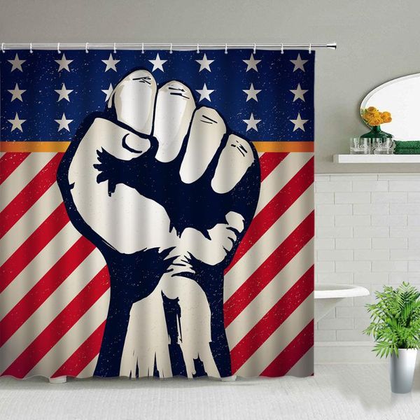 

american poster pattern shower curtains 3d print bathroom screen waterproof fabric background wall hanging curtain with hooks