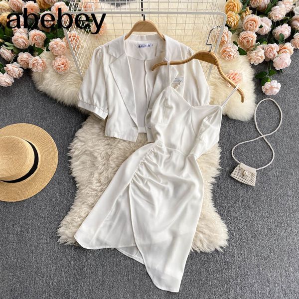 

women solid suit off shoulder a line strap dress two pieces set 210512, Black;gray