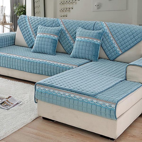 

chair covers sofa cover cushion l shaped solid lace plush mordern corner towel for sitting room