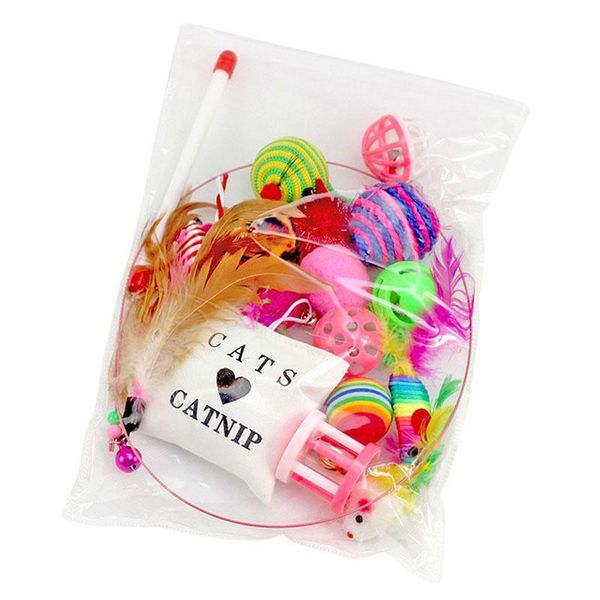 

cat toys 1 pack cute colorful feather funny playing training for cats kitten puppy pet supplies