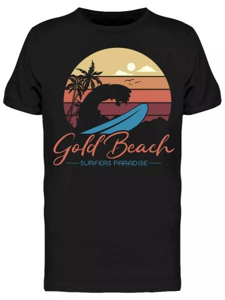 

gold beach surfers paradise tee men's -image by shutterstock, White;black