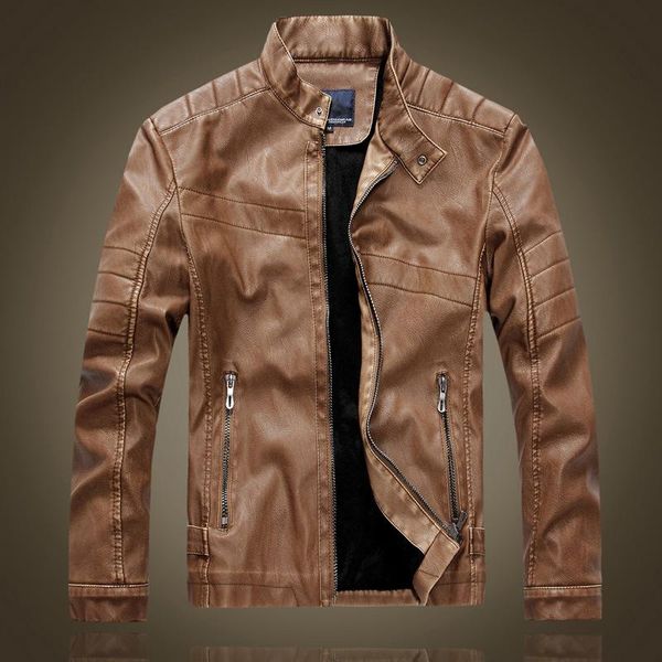 

men's fur & faux spring autumn mens leather jacket short fund wash skin pu locomotive heavy metal clothing loose coat 3 colors size m-2, Black
