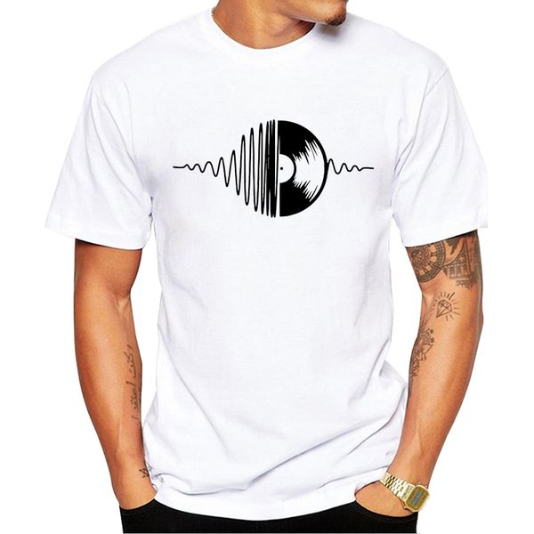 

TEEHUB Fashion Music Vinyl Design Men T-Shirt Short Sleeve Tops Geometric Record Printed Tshirts Cool t shirts Essential Tee, Mainly pictures