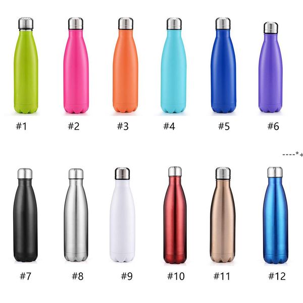NEUNeue Sportwasserflasche in Cola-Form, 500 ml, vakuumisolierte Reisewasserflasche, doppelwandige Edelstahl-Vakuumflasche RRF11689
