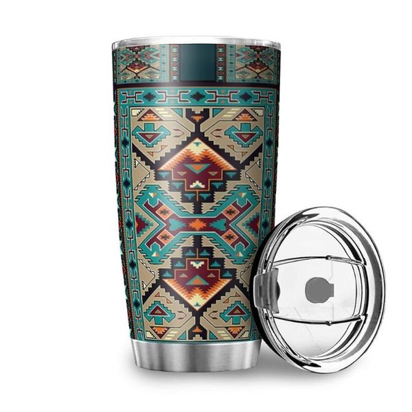 

water bottles 20oz stainless steel vacuum-insulated bottle lattice art pattern thermal cup portable travel customizable coffee mug flask