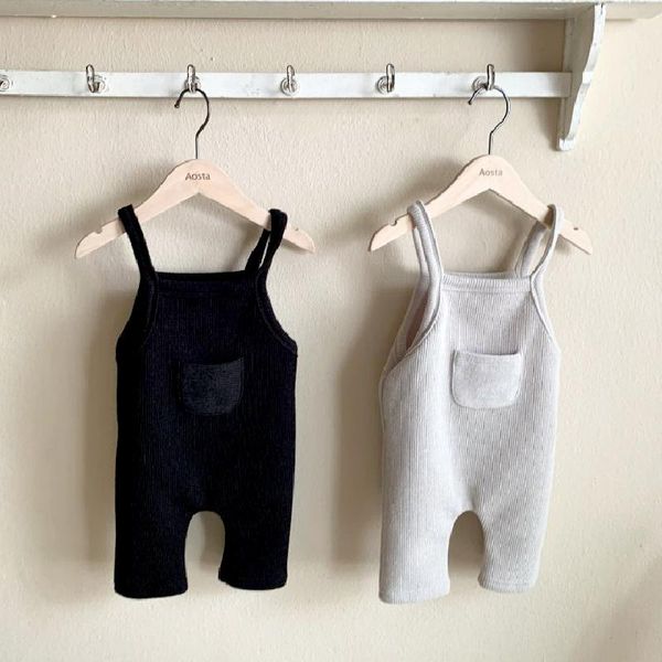 

jumpsuits 0-3y toddler baby girl jumpsuit 2021 autumn casual solid knitted overalls for boy cotton soft kids clothes girls pants, Blue