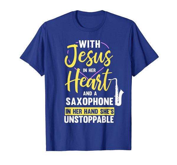 

With Jesus In Her Heart And Saxophone In Her Hand T-Shirt, Mainly pictures