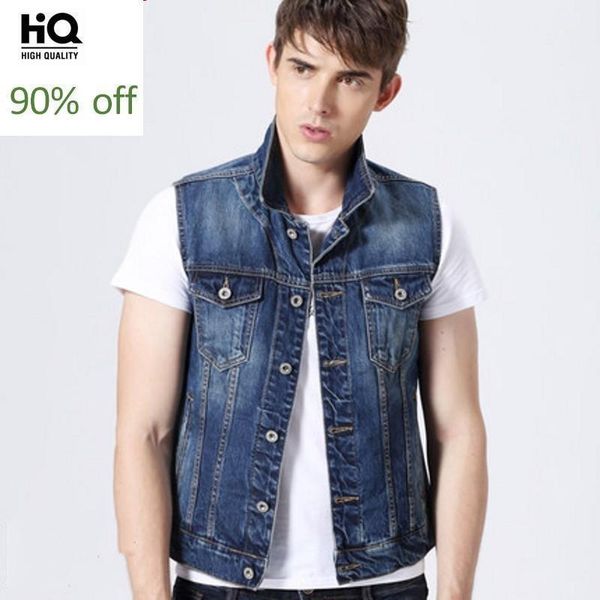 

men's vests waistcoat men 2021 korean fahsion casual sleeveless slim fit denim jackets single breasted pocket motor calca masculina, Black;white