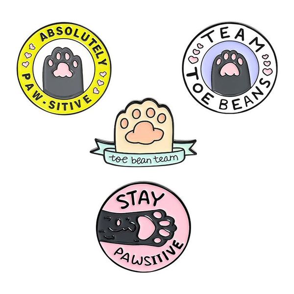 

pins, brooches enamel pin custom cat kitten paws badge bag shirt lapel buckle cartoon animal jewelry gift friends, Gray