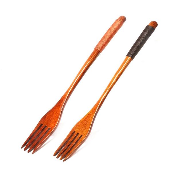 

chopsticks 3 pcs spoon fork wooden tableware set with portable cloth pack