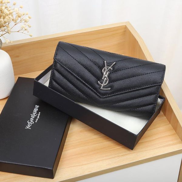 

classic women wallets credit card holder fashion leather long purse with box, Red;black