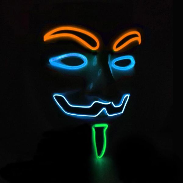 

party masks halloween various colors led mask masque masquerade light glow in the dark horror glowing