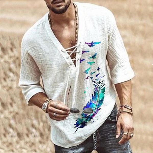 

men's t-shirts renaissance viking pirate medieval cosplay halloween costume men male v neck lace up vintage shirt half sleeve linen blo, White;black