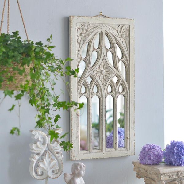 

mirrors 71cm french pastoral white retro carved background wall hanging mirror bathroom home decoration accessories