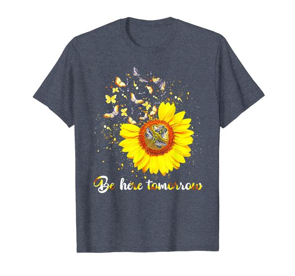 

be here tomorrow sunflower butterfly semicolons t shirt, White;black