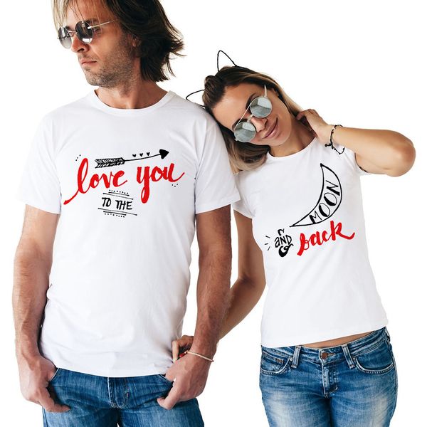 

fashion t-shirts valentine's day 2021 women's couple's wear, White