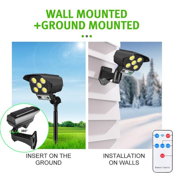 

solar lamps led light outdoor motion sensor street spotlight security simulation fake dummy camera lamp garden