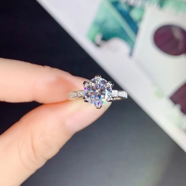 

passed diamond test perfect cut classic 1.5ct moissanite diamond ring s925 sterling silver women cocktail dinner fashion jewelry