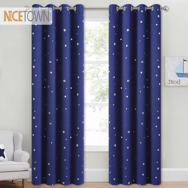 

curtain & drapes nicetown 1pc snowflake blackout curtains for living room kids bedroom decor christmas cute shiny sliver