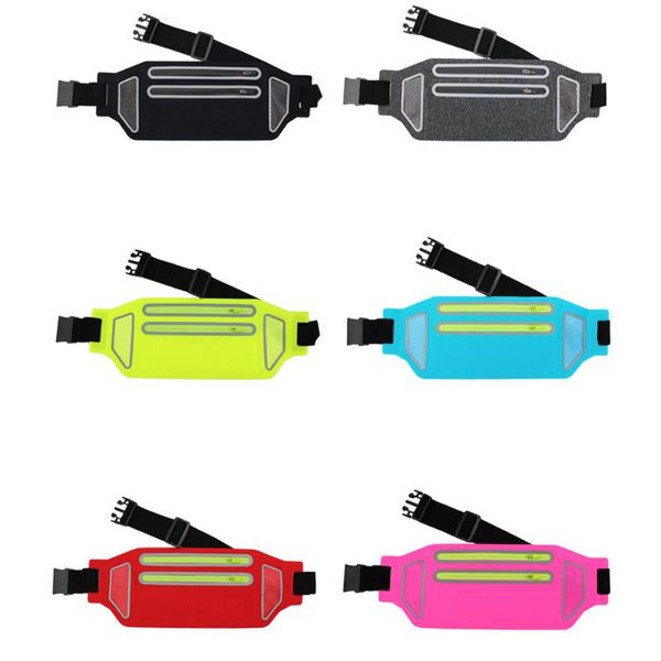 

outdoor bags lightweight sports belt bag with double zip-fastener waterproof invisible waist pockets for running yoga