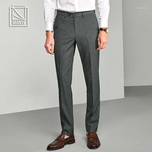 

men's pants 116 trousers slim business suit casual professional elastic men, Black