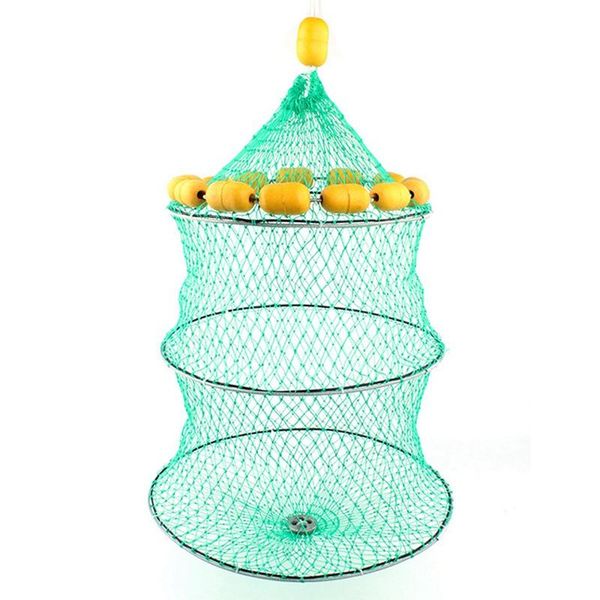 

foldable fishing network automatic floating net cage folding crab crawdad shrimp bait trap cast fish accessories