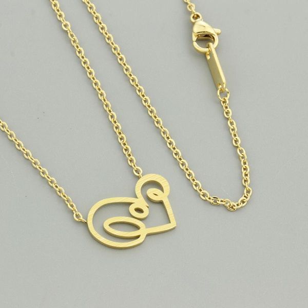 

pendant necklaces stainless steel chain love heart necklace women gold color romantic jewelry bridesmaid gifts collier femme, Silver