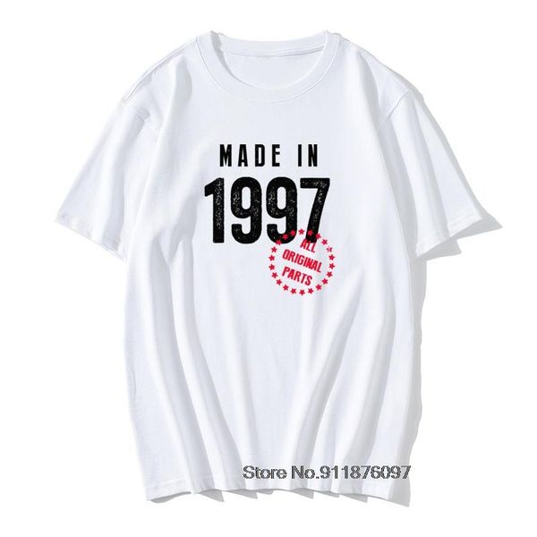 

men's t-shirts vintage in 1997 birthday men t shirt 24 years o-neck 100% cotton tshirts retro hip hop tees boyfriend gift, White;black