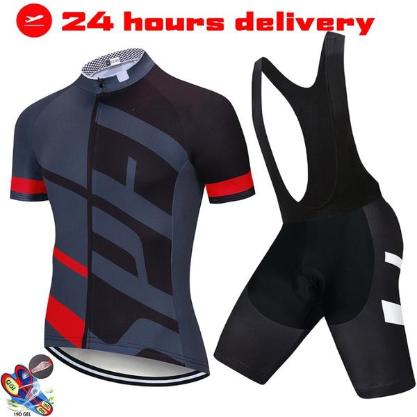 

cycling jersey set summer mtb anti-uv men bicycle team with 5d gel pad short breathable ropa racing sets, Black;blue