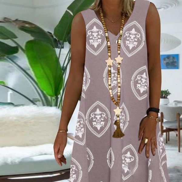 

s 5xl plus size summer women dress vintage printing short sleeve a line midi retro printed loose fit beach casual, Black;gray